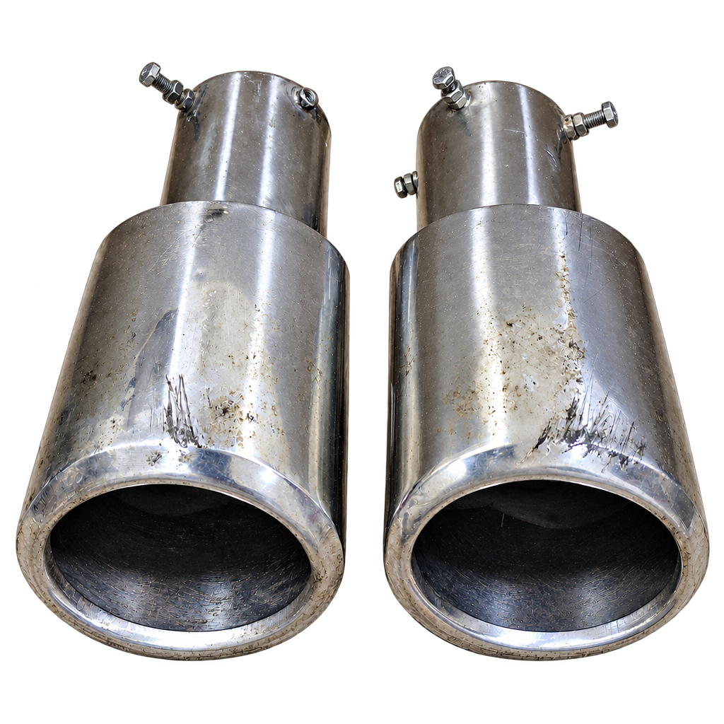 Lexus LS430 exhaust tips with transparent background